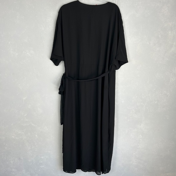 Standards and Practices wrap maxi dress plus size 2X black chiffon FLAWED - Picture 6 of 15